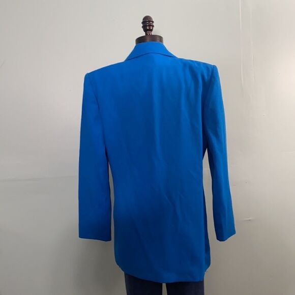 Vintage Royal Blue One Button Boxy Blazer - Picture 3 of 4